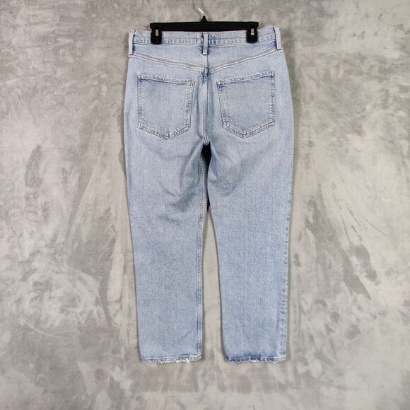AGOLDE Jeans Women 31 Blue Riley Straight High Rise Light Denim Stretch Pants - Picture 2 of 6